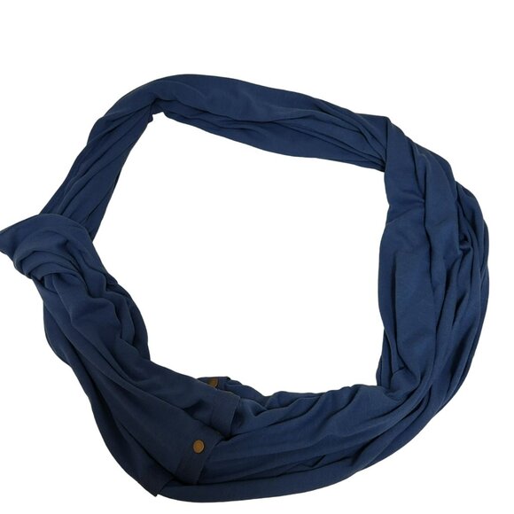 42 Pops Women Blue Neck Infinity Scarf Convertible Brass Snaps Women's One Size - Picture 14 of 14